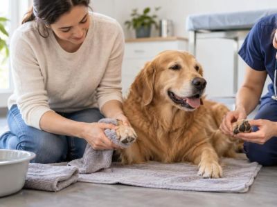 Pet Paw Cleaning: Rinse, Dry, Inspect, and Stop