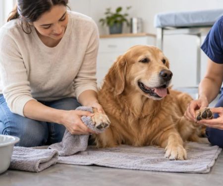 Pet Paw Cleaning: Rinse, Dry, Inspect, and Stop